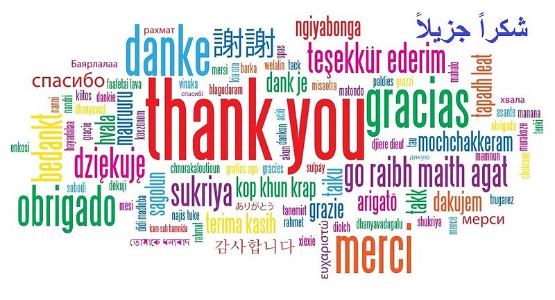 Thank you in various languages